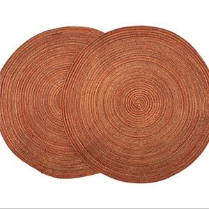 Set of two woven placemats, red/orange